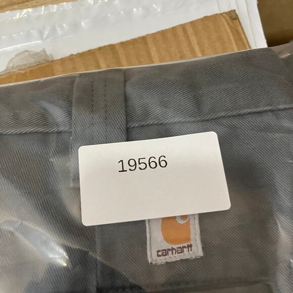 Carhartt B290 Dungaree Pants Mens 38x30 Gray Workwear Utility Twill Stain - Picture 9 of 9